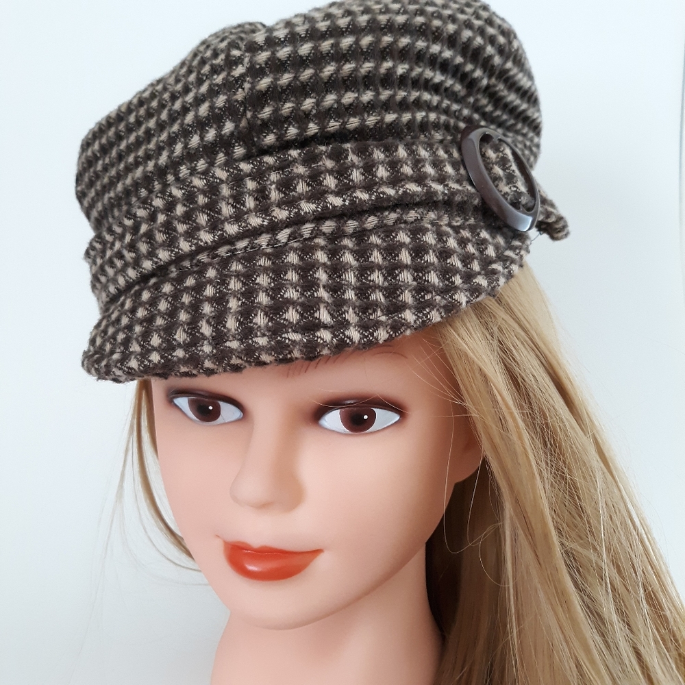 Houndstooth cap hat